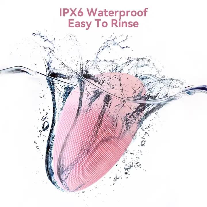 SKB-1811 المنزلية الكهربائية الحرارية للماء وتهتز لينة هلام السيليكا فرشاة تنظيف الوجه 